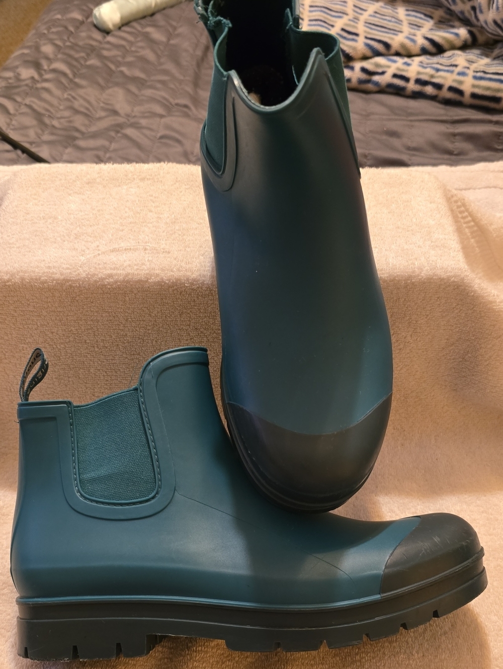 Planone Teal Chelsea Short Rubber Rain Boots Women's Size 40 / US 9 NWOT